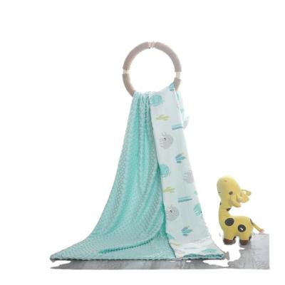 China HOT Polyester Polka Dot Baby Blanket Knitted Minky Baby Blanket Super Soft Baby Blanket for sale