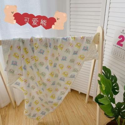 China PORTABLE Factory Wholesale Custom Soft Baby Blanket Minky Dotted Kid Blankets for sale