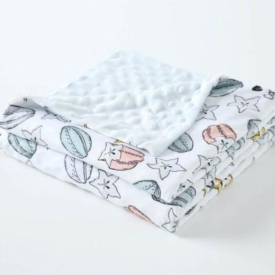 China Factory Wholesale PORTABLE Soft Cozy Soft Baby Blanket Custom Digital Print Minky Dotted Fabric Kid Blankets for sale