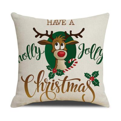 China FASHION Pillow Snowflake Elk Christmas Tree Cushion Cover Nordic Home Printed Pillow for sale