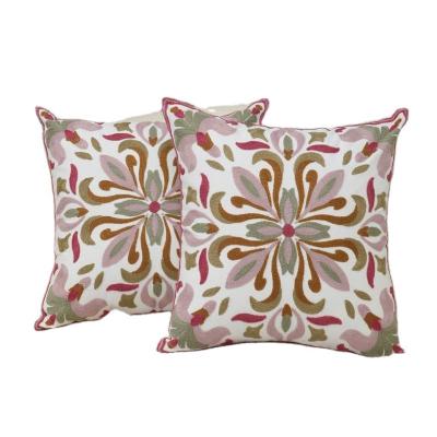 China FASHION moroccan tropical cotton wool embroidery design premium cushion pillow cover tapestry sofa cushion cover for sale