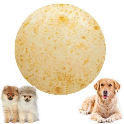 China Flannel Printing Blanket Super Soft Food Printing Printed Pancake Pizza Dog Burrito Pet Blanket Fleece for sale