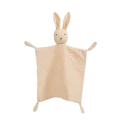 China 2022 Anti-bacteria Newborn Tank Top Cotton Wrap Lovely Rabbit Safety Blanket Baby Safety Blanket Teether for sale