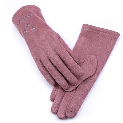 China Simple warm autumn winter embroidery wholesale price manufacturers seller phone smart women's gloves for sale