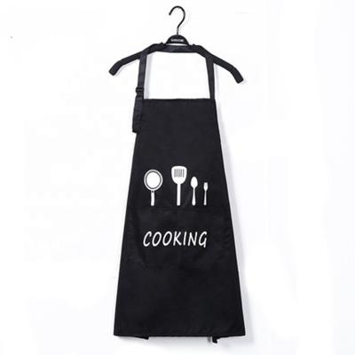 China Eco-Friendly With Skin Cooking Advertising Print With Logo Kitchen Chef Adjustable Apron Black for sale