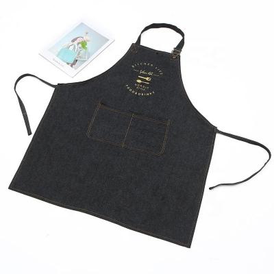 China Unisex Kitchen Denim Eco-friendly Work For Cowboy Antifouling Chef Cooking Apron Kitchen for sale