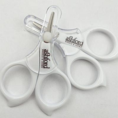 China Eco-friendly plastic and ABS stainless steel baby scissors with custom catcher logo for sale