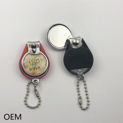 China Mini Customized Promotional Keychain Baby Nail Clipper With Plastic Cover for sale