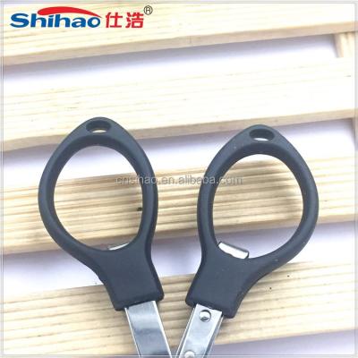 China Eco-friendly custom logo plastic handle folding scissor / baby safety high quality scissors for sale