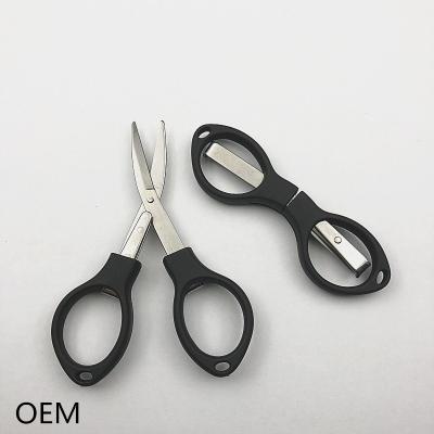 China Small Collapsible Black Foldable Portable Scissors With ABS Handle for sale