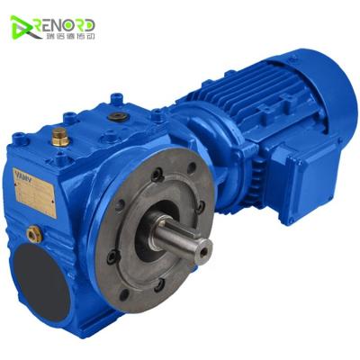 China Material of Construction Shops Helical Shaft Stable Flanged Input Gear Units With Solid S Axis Speed ​​Reducer Motor for sale