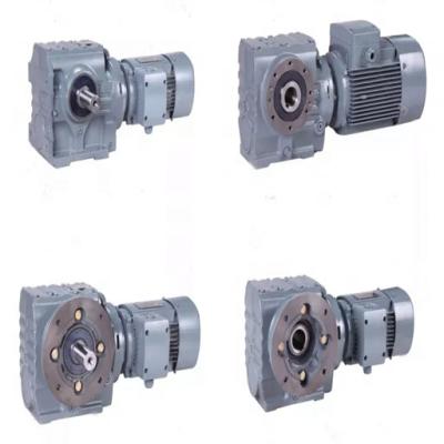 China Factory S series foot mounted solid shaft parver gear reducer with built-in motor for sale