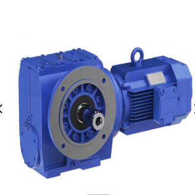 China Factory S series foot mounted solid shaft parver gear reducer with 7.5kw motor built-in motor for sale