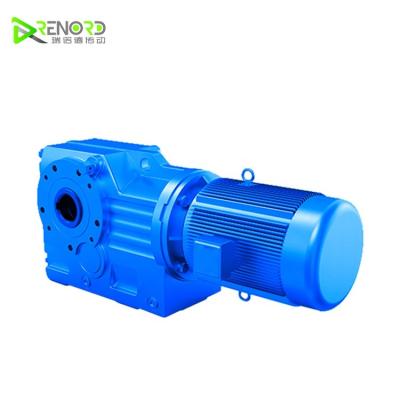 China Building Material Stores Short Stable Flanged Bevel Gear Helical Units With Hollow K Axis Speed ​​Reducer Serial Motor for sale