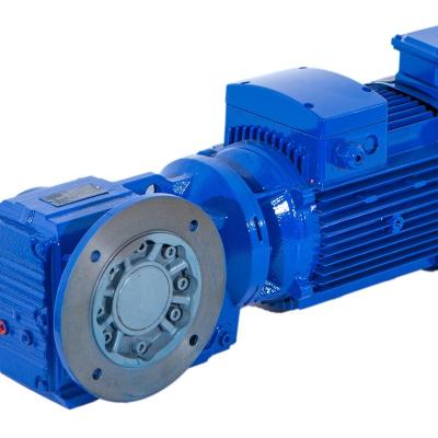 China Material of Construction Shops Helical Shaft Stable Flanged Input Gear Units With Solid K Axis Serial Speed ​​Reducer Motor for sale