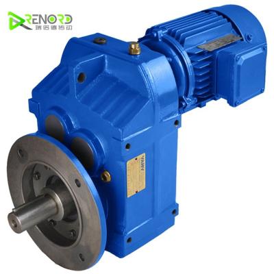 China Material of Construction Shops Helical Shaft Stable Flanged Input Gear Units With Solid F Axis Speed ​​Reducer Motor for sale