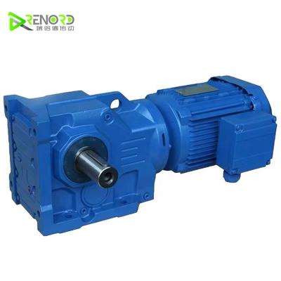 China Building Material Stores Parallel Stable Flanged Helical Shaft Gear Units With Solid Shaft Speed ​​Reducer Motor for sale