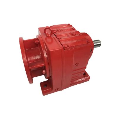 China Material of Construction Shops Helical Shaft Stable Flanged Input Gear Units With Solid Serial R Axis Speed ​​Reducer Motor for sale