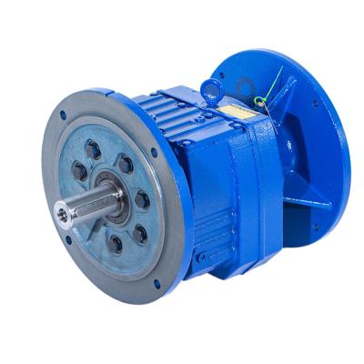 China Material of Construction Shops Helical Shaft Stable Flanged Input Gear Units With Solid Serial R Axis Speed ​​Reducer Motor for sale