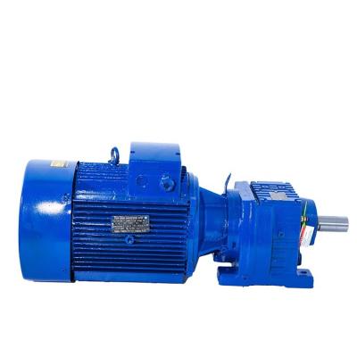 China Building Material Shops Helical Gear Motor AC Transmission Speed ​​Reducer R Series Electric Gearbox for sale