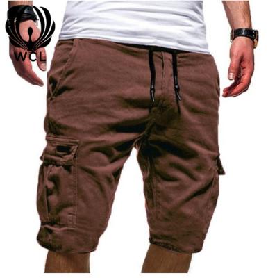 China Elastic Cargo Pants Mens Anti-Wrinkle Pantalones Mujer Multi-pocket Casual Lanyard Breathable Five-Quarter Shorts for sale