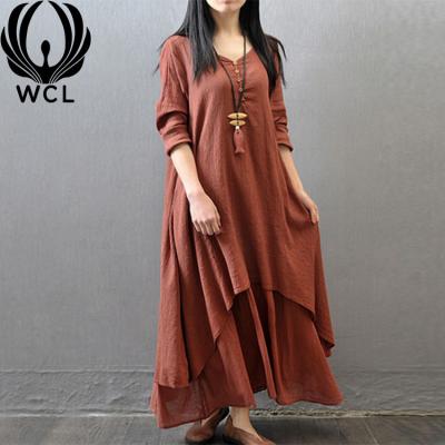 China Anti-Wrinkle Long Loose Casual Spring Dresses Ladies Fashion Brides Party Chic Evening Dresses Maid Dress Trend for sale