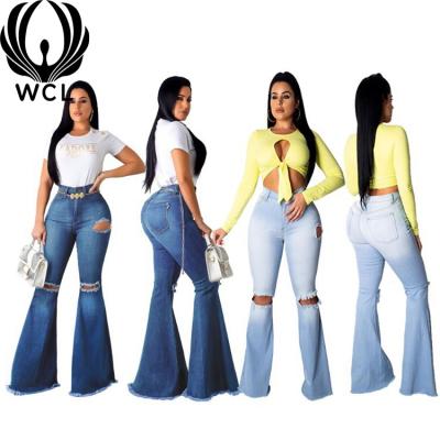 China Donna Classic Fashion Elastic Ladies Breathable Soft Plain Flared Jogger Women Jeans Donna Denim Trousers for sale