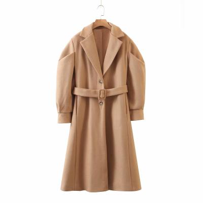 China Anti-wrinkle Oversized Coat Femme Windbreaker Jacket Women Ternch Long Chaquetas Mujer Belted Coat Wool Jacket for sale