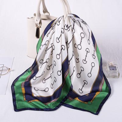 China 2020 Polyester Scarves Women 70*70cm Satin Wrap Hair Head Scarves Pareo Square Silk Bandanna for sale