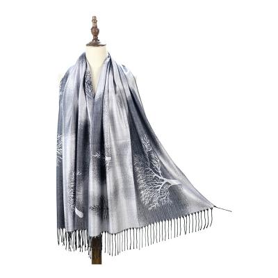 China Cashmere 2021 Wholesales women long pashmina cashmere shawl jacquard woven Kashmir floral shawls spring spring fall shawls for sale