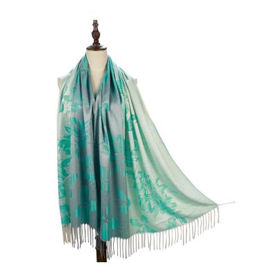 China Cashmere 2021 Kashmir floral shawls jacquard woven wholesales long pashmina cashmere shawl spring spring fall shawls for sale