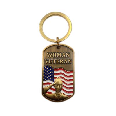 China Fashion Customized US Promotional Soft Military Coin Army Novelty Enamel Key Chain Gold Key Chain For Souvenir for sale