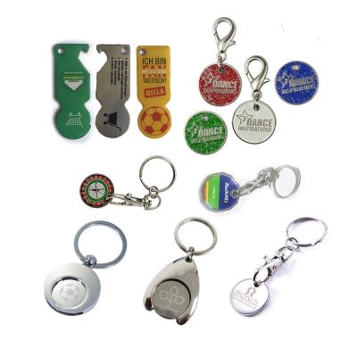 China Fast Delivery Fashion Factory Price Metal Trolley Coin / Metal Key Chain With Coin for sale