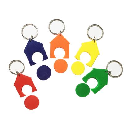 China Fashion new style logo shopping cart plastic coin key chain customized hot-selling keychains for sale