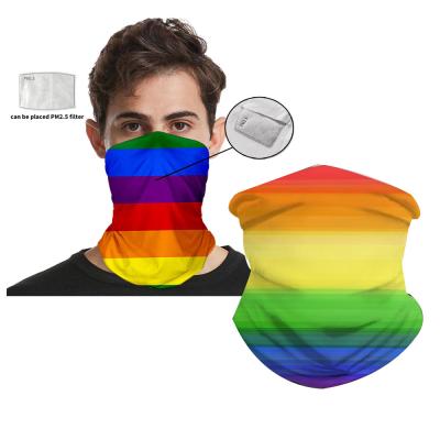 China Multifunctional Neck Cuff Gay Pride Flag Rainbow Seamless Scarf Bandana For Sale for sale