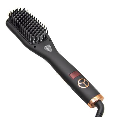 China Sweep Hair Straightener Comb 3D Brush LCD Display Electric Straightening Negative Ion Hair Straightener Comb for sale