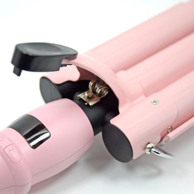 China Popular 3 Barrel Curling Iron 1 Inch Ceramic Hair Crimper For Women Portable Tourmaline Triple Barrels for sale