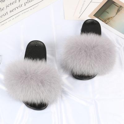 China Wholesale Size Different Colors Waterproof Smudge Fur Slides In Women's Slippers for sale