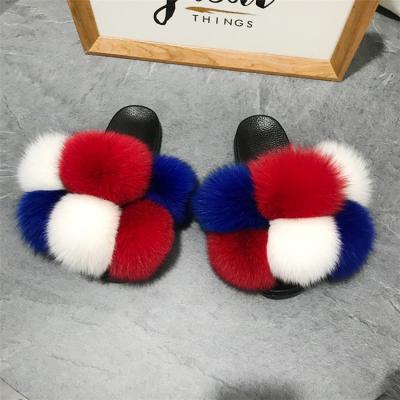 China Fashion Trend Top Rated Fur Slippers With Strap Brown Fur Slides For Women Fur Slides Custom Logo for sale