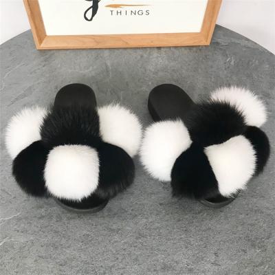 China Fashion Trend Best Wholesale Fur Slippers Designer Fur Slides Fluffy Fur Slides for sale