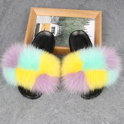 China Fashion Trend Fashion Summer Custom Logo PVC Soft Unique Luxury Fluffy Pink Slips Hairy Slipper Women for sale