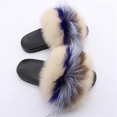 China 100% Waterproof Cheap Price Fox Fur Sandals High Quality Slipper for sale