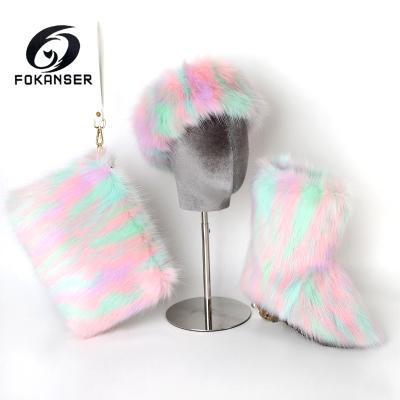 China Lightweight Popular Winter Snow Faux Fur Short Boot Women for sale