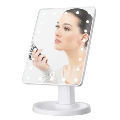 China ZW-1601 2020 Modern Doubleside Hot Selling Portable Desktop Beauty Mirror Beauty Touch Screen LED Makeup Mirror Lightr for sale