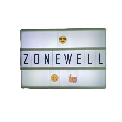 China Advertising Battery Operated Light Up Message And Note Sign LED Cinema A6 Light Box Display With Magnet Letters Smiles Symbols for sale