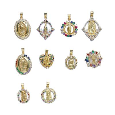 China Durable Double Gold Plated Necklace Gold Filled Religious Virgin Mary Necklace Jewelery for sale