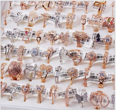 China High quality small fresh micro inlaid rings low price mixed batch Korean fashion single tail rings soft rings for sale