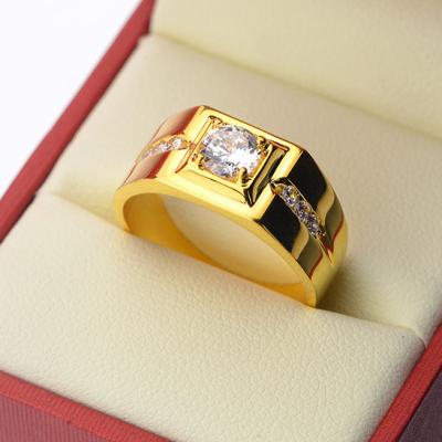 China FASHIONABLE Courtly Courtly ARM10002 24k Gold Plated Porcelain Male For Man Rings Men Gems Gemstone for sale