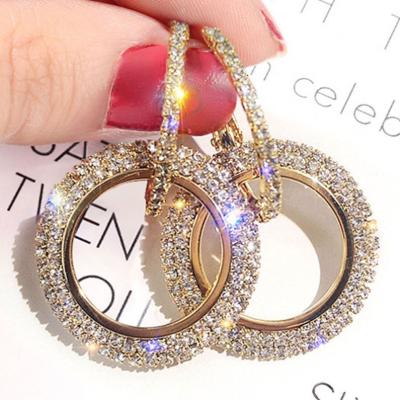 China FASHIONABLE statement crystal earings colored circle earrings for women for sale