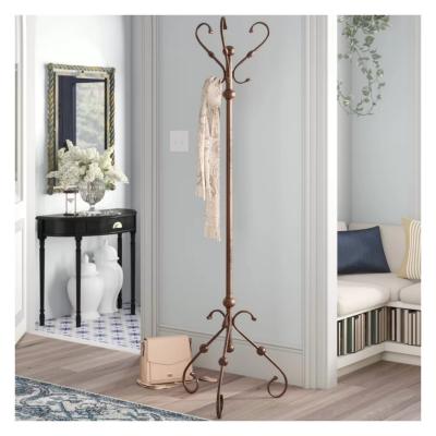 China Luxury Entrance Hall Tree Multifunctional Coat Extendable Vintage Metal Coat Rack Hanger Rack for sale